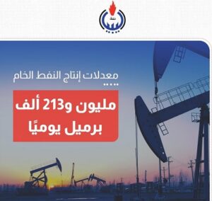 الوطنية للنفط: إنتاج النفط الخام بلغ مليون و213 الف برميل