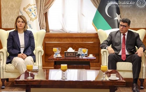 المنقوش تبحث مع شكشك ترشيد انفاق الوزارة وتنظيم عدد السفارات الليبية بالخارج