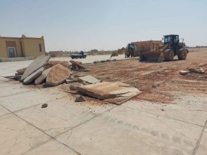 الشروع في صيانة ساحة وقوف الطائرات بمطار أوباري