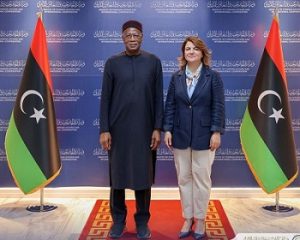 وزيرة الخارجية تبحث مع باتيلي جهود دعم إجراء الانتخابات