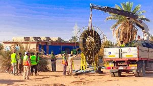 شركة هاتف ليبيا تمد كوابل الألياف البصرية بمناطق الوادي