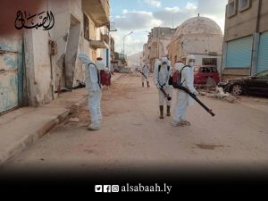 الإصحاح البيئي يواصل تطهير المباني العامة والخاصة في المدن المنكوبة