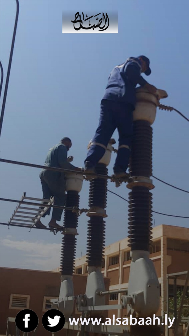 عودة الكهرباء إلى أوباري بعد صيانة العطل