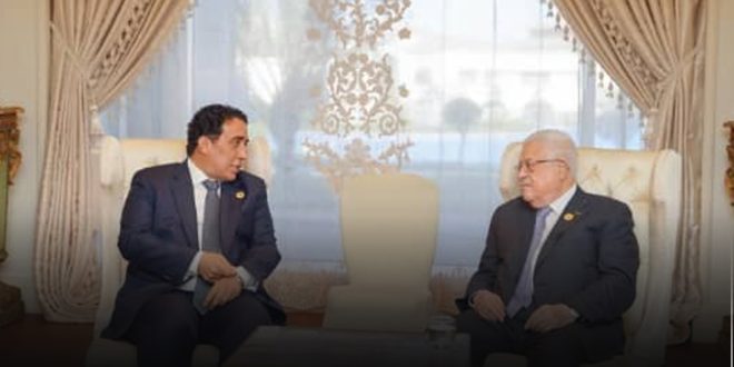 المنفي يناقش مع الرئيس الفلسطيني أهم احتياجات قطاع غزة الإنسانية