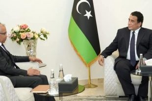 المنفي يبحث مع السفير الفرنسي الأوضاع السياسية في ليبيا