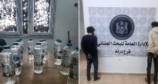 البحث الجنائي: ضبط شخصين بتهمة تهريب الخمور في درنة