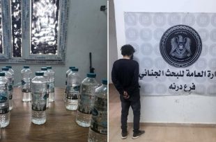 البحث الجنائي: ضبط شخصين بتهمة تهريب الخمور في درنة