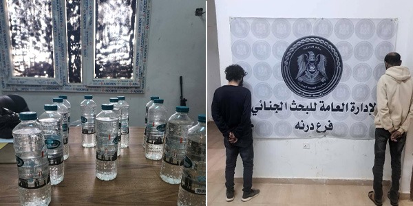 البحث الجنائي: ضبط شخصين بتهمة تهريب الخمور في درنة