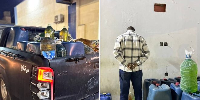 ضبط كميات ضخمة من الوقود المهرب داخل منزل بأجدابيا