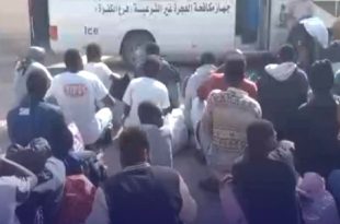 نقل 30 مهاجراً غير شرعي مصابون بأوبئة من اجدابيا إلى مركز إيواء بالكفرة لترحيلهم