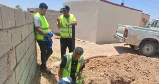 صيانة خط مياه رئيسي متهالك في غريان