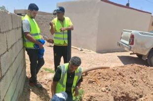 صيانة خط مياه رئيسي متهالك في غريان