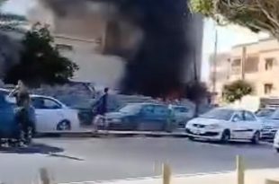 حريق في طريق 11 يونيو