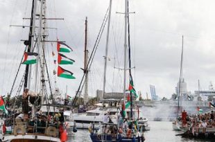 السفينة الليبية "عمر المختار" تنضم لأسطول الصمود العالمي لكسر حصار غزة