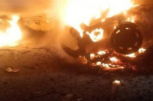 تفجير سيارة مفخخة في محيط معسكر اللواء 444 ببني وليد