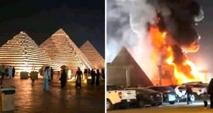 حريق يلتهم أهرامات السعودية