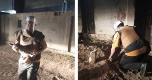 هيئة السلامة الوطنية تزيل قذيفة هاون من أمام منزل مواطن في طرابلس