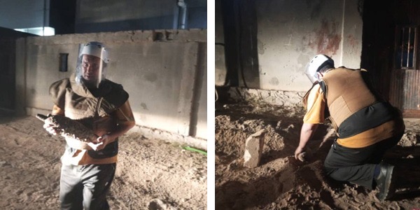 هيئة السلامة الوطنية تزيل قذيفة هاون من أمام منزل مواطن في طرابلس