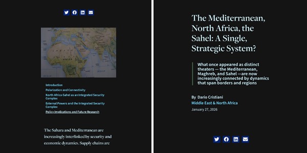 دراسة لمعهد الشرق الأوسط تضع ليبيا في قلب نظام أمني موحد بين المتوسط والساحل