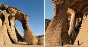 قوس "تنخلقة" بوابة الصحراء الليبية الساحرة