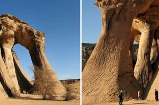 قوس "تنخلقة" بوابة الصحراء الليبية الساحرة