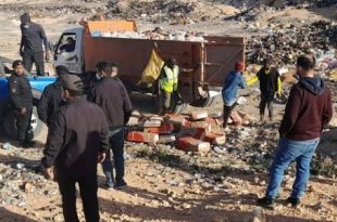 الحرس البلدي سرت يضبط ويُتلف كميات كبيرة من اللحوم الفاسدة