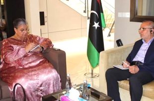 اللافي يبحث تطورات المسار السياسي والأمني مع المبعوثة الأممية