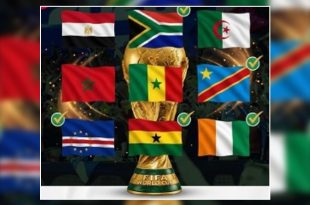 أعلام 9 منتخبات إفريقية حول كأس العالم 2026