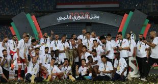 فرحة لاعبي السويحلي بتتويجهم بالدوري الليبي