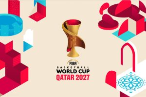شعار كأس العالم لكرة السلة المقام في قطر 2027 ( الصورة : الموقع الرسمي لفيبا )