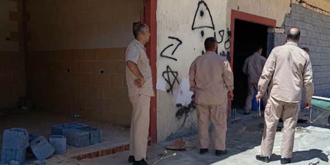 الشرطة الزراعية بترهونة تضبط بناء محال تجارية على أرض زراعية مملوكة للدولة