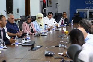 اجتماع نائبة الممثلة الخاصة للأمين العام للأمم المتحدة ستيفاني خوري مع قيادات وممثلي إقليم فزان في مقر بعثة الأمم المتحدة للدعم في ليبيا.
