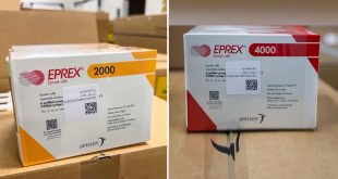 علبتان من دواء إيبريكس (Eprex 2000 وEprex 4000) المورد من شركة جانسن لمصلحة جهاز الإمداد الطبي.