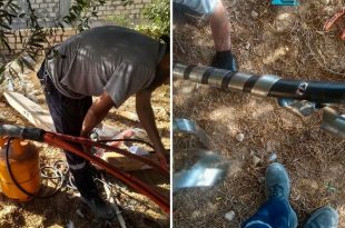 كوابل تابعة للشركة العامة للكهرباء متضررة جراء الإخلالات الأمنية في مدينة صرمان
