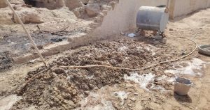 جزء من ترميم سور منزل تاريخي بمدينة غات مصدر الصورة لجهاز المدن التاريخية