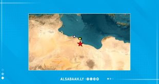 وقعت جنوب شرق مصراتة بقوة 4.2 درجات يوم 27 سبتمبر 2026، مقدمة من منصة الصباح الإخبارية. تظهر الصورة خريطة عامة للمنطقة، متبوعة بخريطتين مكبرتين بوضوح تُحددان بدقة المركز السطحي للزلزال وإحداثياته الجغرافية والزمانية، مع مقاييس مسافة ومواقع المدن المجاورة مثل مصراتة والقداحية، وشعار المركز الأوروبي المتوسطي لرصد الزلازل