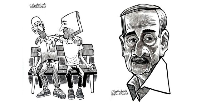 رسام الكاريكاتير الليبي العجيلي العبيدي يشارك في مهرجان الكاريكاتير الدولي الأول بأربيل.