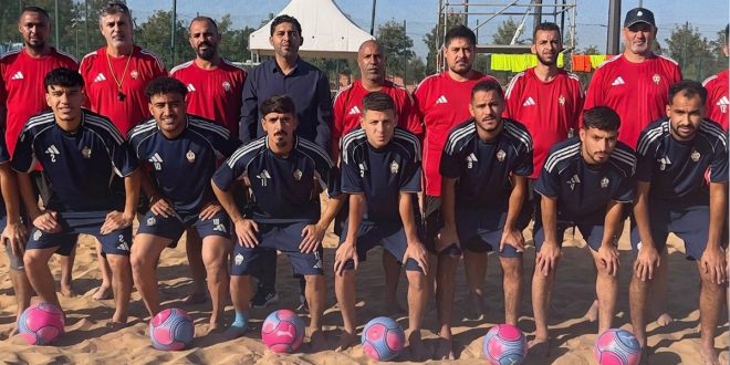منتخب كرة القدم الشاطئية يُنهي تحضيراته لموقعة المغرب بملعب المعمورة