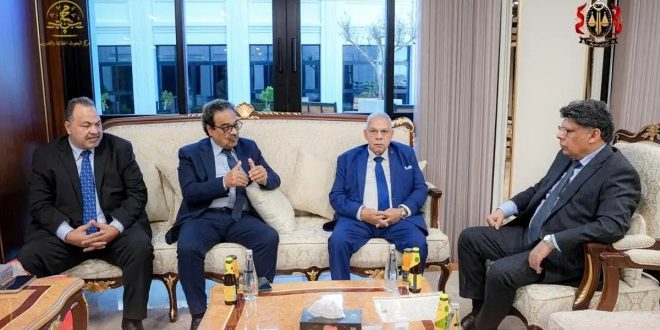 وفد اتحاد الناشرين العرب خلال زيارتهم الرسمية لمركز البحوث الجنائية والتدريب للقاء النائب العام